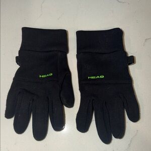 HEAD Black Gloves with Neon Green Accents